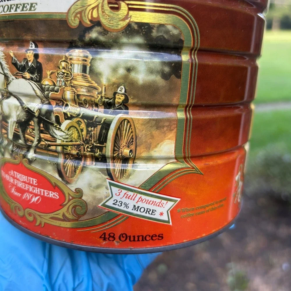 Vtg Fire Fighters Signature Blend Coffee Tin Special Ed 
